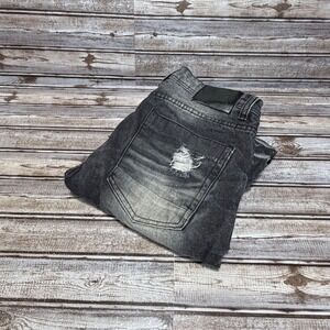 Switch Remarkable Slim Straight Jeans Mens 34x31 Actual Black Distressed